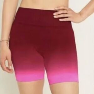 Pink Active Women's Bike Shorts - Red and Pink Ombré Size Large